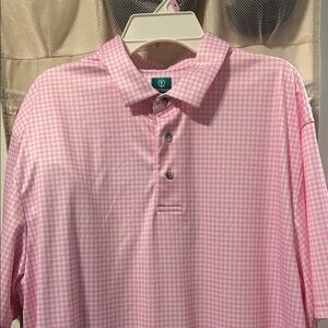 Vineyard Vines Men's Pink Check Polo Shirt